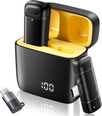 VOVIGGOL Vezeték Nélküli Csíptetős Mikrofon iPhone iPad Android Készülékekhez 400 mAh Töltőtokkal, Plug & Play Zajszűrős Mikrofon Videózásho 1