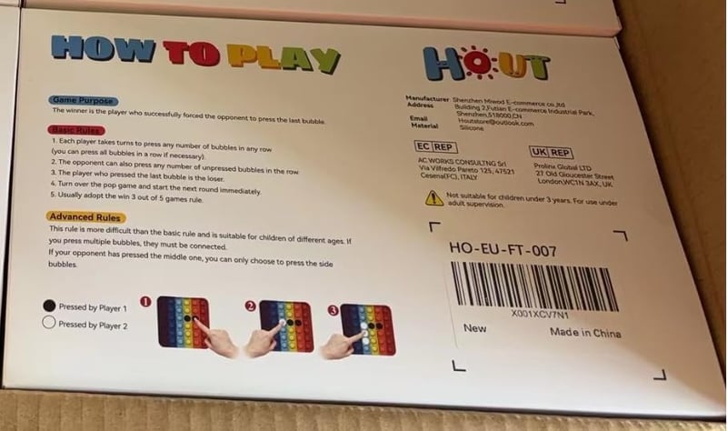 HOUT Szivárvány Pop It Fidget Szett - Stresszoldó Buborékos Játék Autizmussal Élőknek (2 db)