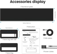 VAYDEER Alumínium Dupla Monitortartó 4 USB Porttal, Fém Monitorállvány 32 Colig, PC és Laptop Támasz Beépített USB Hubbal - Fekete 7