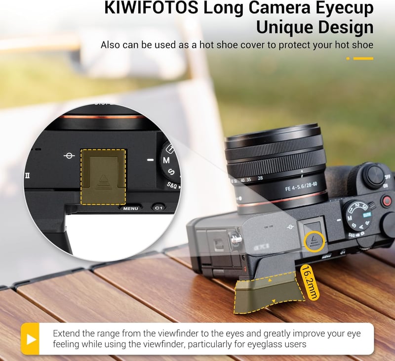 Sony A7CII és A7CR kamerákhoz illeszkedő KIWIFOTOS nagyított szemkagyló