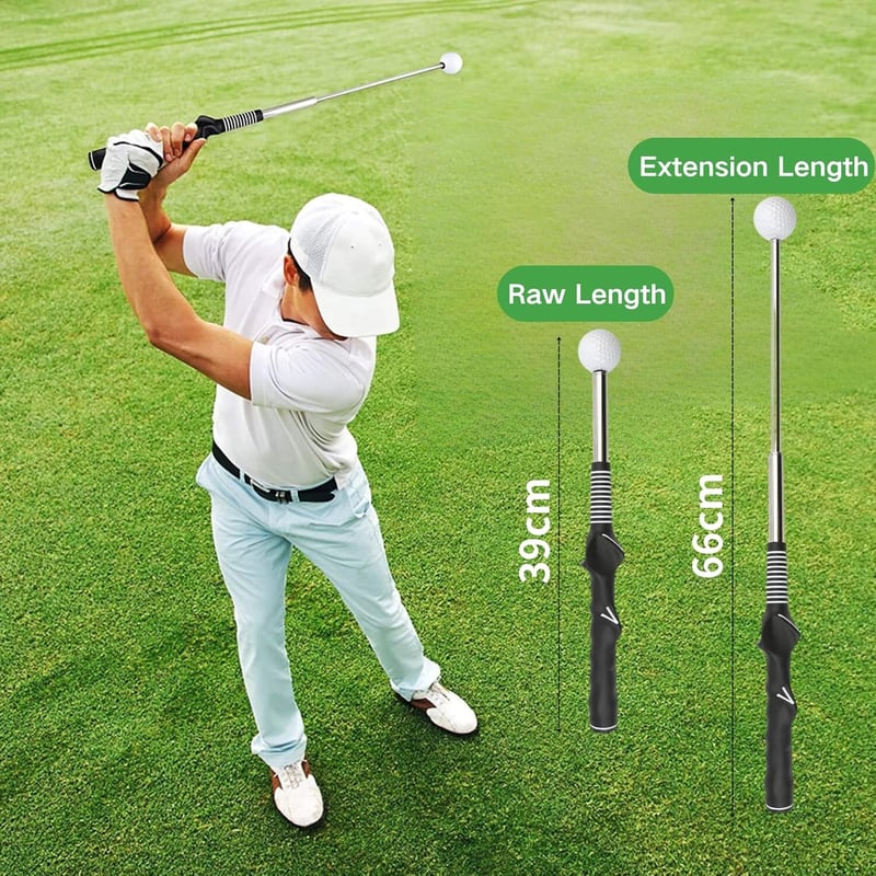SUBORAWOS Összecsukható Golf Swing Edző - Teleszkópos Ütéstechnika Fejlesztő Eszköz Férfiaknak, Erő és Sebesség Tréning, Bemelegítő