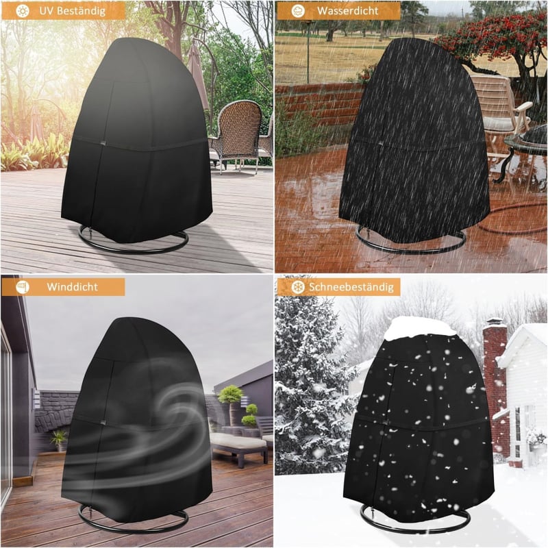 Dokon Függőszék Takaró - Vízálló 600D Oxford Anyag, Szélbiztos, UV-Ellenálló Védőhuzat Függőkosárhoz, Hintaágyhoz - 190x115 cm Méretű Téli V