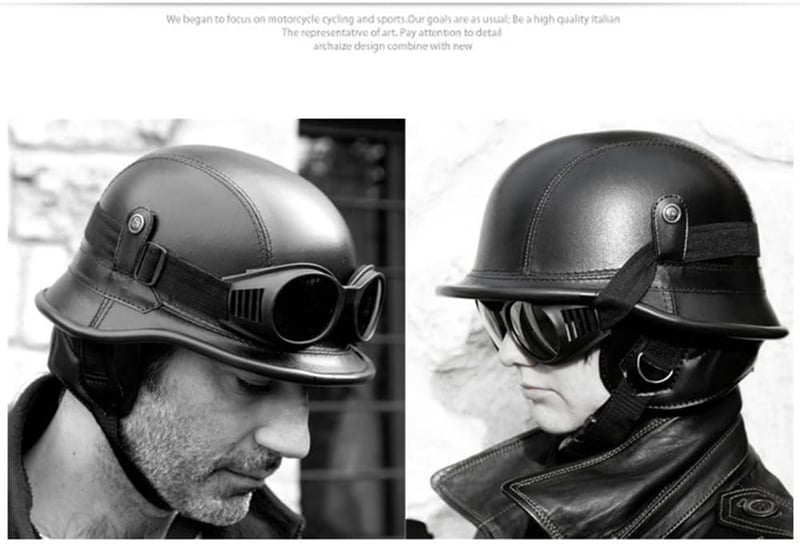Retro Német Motorkerékpár Félsisak Felnőtteknek - XL Méret