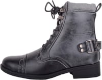 Absolute Footwear Lány Katonai Csizma Cipzárral, Fekete, 39 1/3-as Méret 5