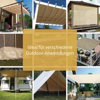 GUARD SHIELD Vízálló Ponyva Fémgyűrűkkel, 2x2m, Bézs/Khaki, 160g/m² Védőtakaró, Szakadásálló, UV-Stabilizált, Penészálló Többcélú Takarópony 6