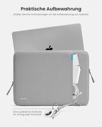tomtoc 360 Védő Laptop Tok 14" MacBook Pro M2/M1 Pro/Max és 13" MacBook Air M2 Készülékekhez, Vízálló Kemény Borítással és Kiegészítő Zsebbe 5