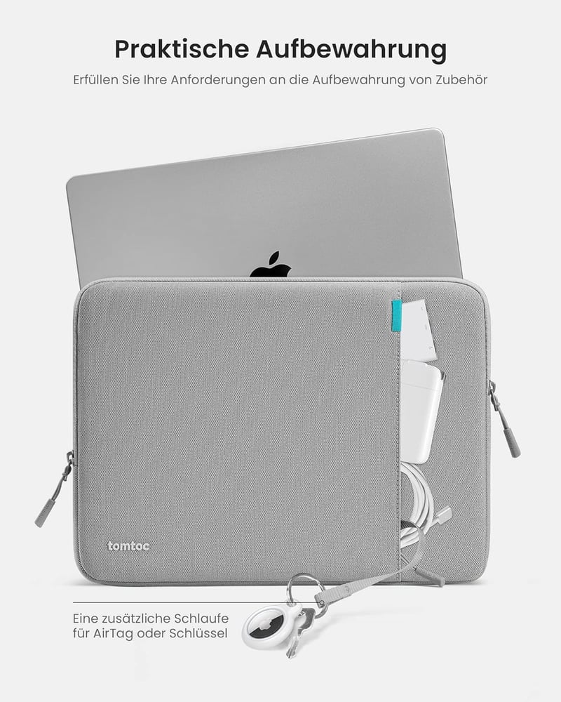 tomtoc 360 Védő Laptop Tok 14" MacBook Pro M2/M1 Pro/Max és 13" MacBook Air M2 Készülékekhez, Vízálló Kemény Borítással és Kiegészítő Zsebbe