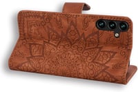 Samsung Galaxy A35 5G Mandala Mintás Piros Bőr Flip Tok Kártyatartóval 3