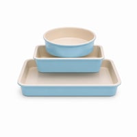 NutriChef set kalupa za pečenje od ugljičnog čelika s keramičkim premazom protiv prianjanja – za torte, kruh, lazanje, tirkizni – rabljeno — set od 4 komada 1