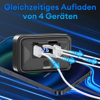 Daakro 12 V vízálló 4 portos USB aljzat QC3.0 + PD3.0, falra szerelhető, csónakhoz - 2 db 3