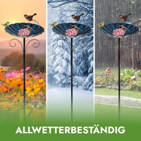 DAAS24 2 az 1-ben madárfürdő és etetőállomás, 26 cm tál, 83 cm állvánnyal, téli használatra 7