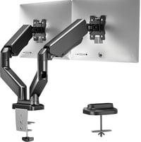 BONTEC Dupla Monitortartó Kar 13-27 Colos LED LCD Képernyőkhöz, Gázrugós, Állítható, Forgatható VESA Konzol, C-Bilinccsel, 6,5 kg Teherbírás 1