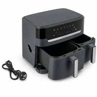 Friteuză cu aer cald Moulinex Easy Fry Dual XXL 11 L, 7 programe — defectă, pentru piese: bază și perete lateral rupte (stare: vezi poza nr. 2) 1