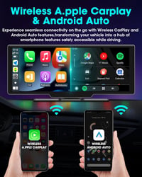 Jansite 10.26" Vezeték Nélküli CarPlay Android Autós Kijelző Érintőképernyővel, Tolatókamerával, Bluetooth, Mirror Link, Siri, AUX, FM Rádió 2