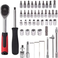DTXDTech 46 részes dugókulcs készlet 1/4" racsnis hajtókarral - króm-vanádium acél szerszámkészlet autóhoz és otthoni használatra 5