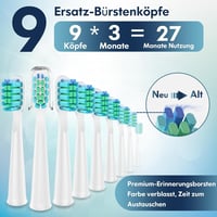 DADA-TECH Szónikus Elektromos Fogkefe 5 Tisztítási Móddal és 9 Fejjel 7