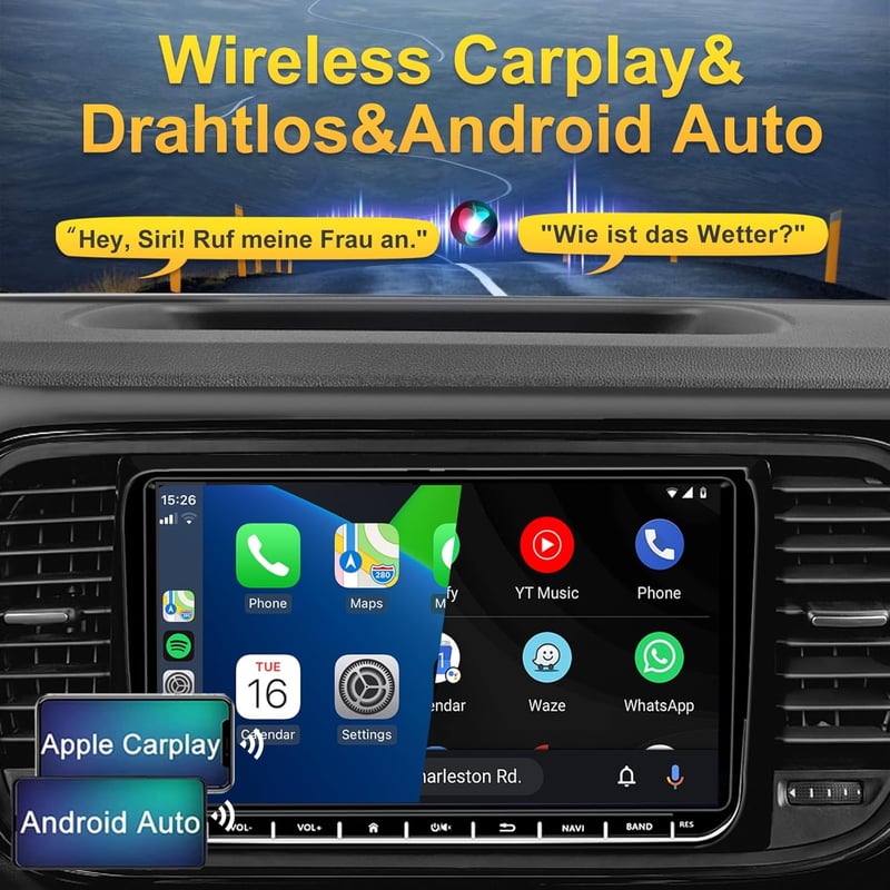 VW Golf, Passat, Polo, Tiguan 9" Android 12 autórádió GPS-szel, CarPlay-jel, 64GB