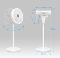 LeaderPro 2 az 1-ben DC Motor Álló Ventilátor - Rendkívül Halk 12.8 dB, 3D Oszcilláció, Távirányítóval, Energiatakarékos Turbó Légkeringető 2