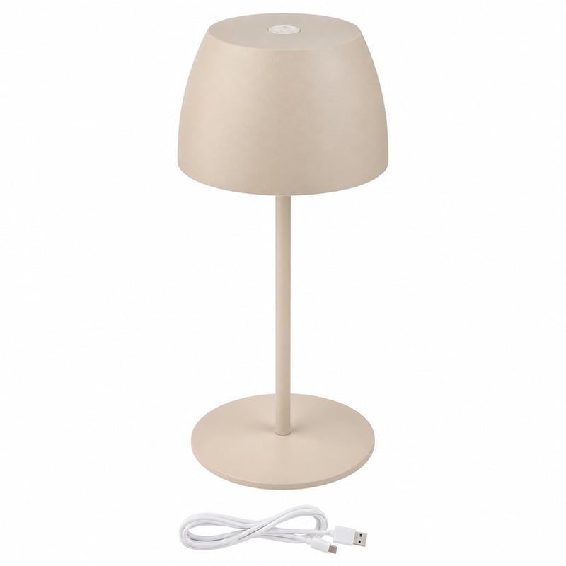 Lampă de birou mini LED BRILONER, cu touch, reglabilă, USB-C, bej — defectă, pentru piese: nu se aprinde după încărcare (stare: vezi a doua imagine)