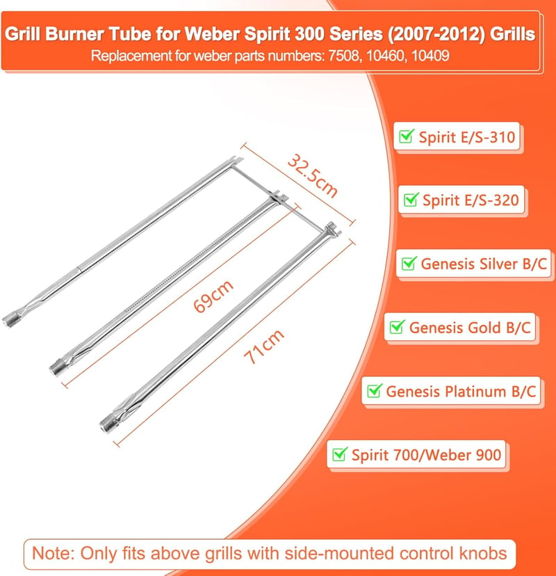 Weber Spirit E310/320 57cm-es rozsdamentes acél ízesítő rudak (2007-2012)