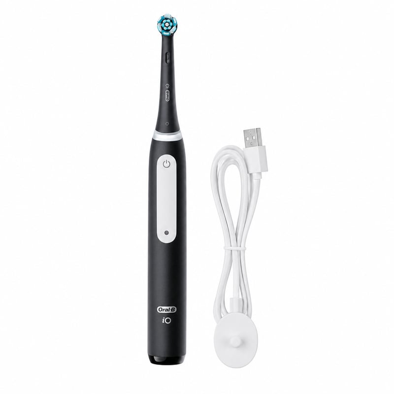 Periuță de dinți electrică Oral-B iO Series 3 - Negru, tehnologie oscilatorie-rotativă, protecție pentru gingii — fără etui (stare: vezi a 2-a imagine)
