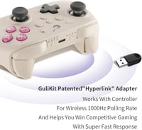 GuliKit KK3 Pro Vezeték Nélküli Kontroller Switch OLED-hez, PC-hez - Hall Joystick, 1000Hz Válaszidő, Mágneses Vibráció, Hyperlink Adapter,  4