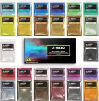 ANRZO Epoxy Gyanta Színező Mica Por Pigment - Gyertyakészítéshez, Ajakfényhez, Fürdőbombához, Slime Készítéshez - Vörös Színben 1