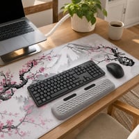 Udoban home office set: bežična tipkovnica i miš + XXL podloga + oslonac za zglob + 2m organizator kabela 1
