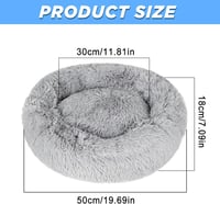 Dafencar 50 cm kerek kutyaágy macskavánkos ortopédikus mosható plüss 2