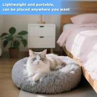 Dafencar 50 cm kerek kutyaágy macskavánkos ortopédikus mosható plüss 5