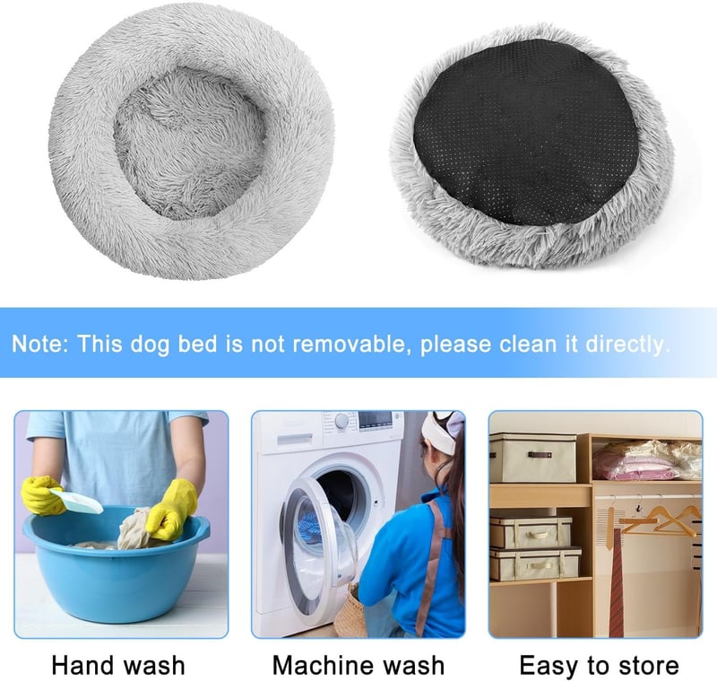 Dafencar 50 cm kerek kutyaágy macskavánkos ortopédikus mosható plüss