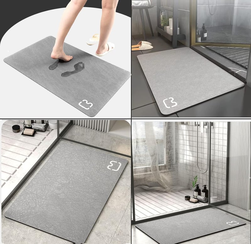Dai Lufei csúszásmentes mikroszálas fürdőszobai szőnyeg 60x90cm bézs