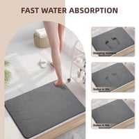 Set covorașe de baie din diatomit Dai Lufei, 2 buc., gri închis, cu uscare rapidă, antiderapante, super absorbante, din piatră naturală de diatomee 3