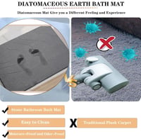 Set covorașe de baie din diatomit Dai Lufei, 2 buc., gri închis, cu uscare rapidă, antiderapante, super absorbante, din piatră naturală de diatomee 4