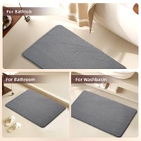 Set covorașe de baie din diatomit Dai Lufei, 2 buc., gri închis, cu uscare rapidă, antiderapante, super absorbante, din piatră naturală de diatomee 5
