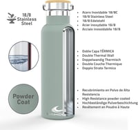 Daikoku dvojstenná nerezová termoska – pastelovo zelená, 500 ml – s dvoma uzávermi, na teplé aj studené nápoje 4