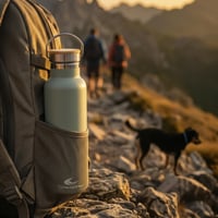 Dvojstenná nerezová termoska Daikoku - 750 ml - pastelovo zelená - na teplé aj studené nápoje - s dvoma uzávermi 8