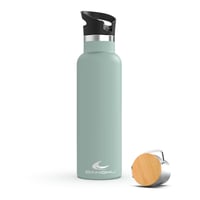 Dvojstenná nerezová termoska Daikoku - 750 ml - pastelovo zelená - na teplé aj studené nápoje - s dvoma uzávermi 7