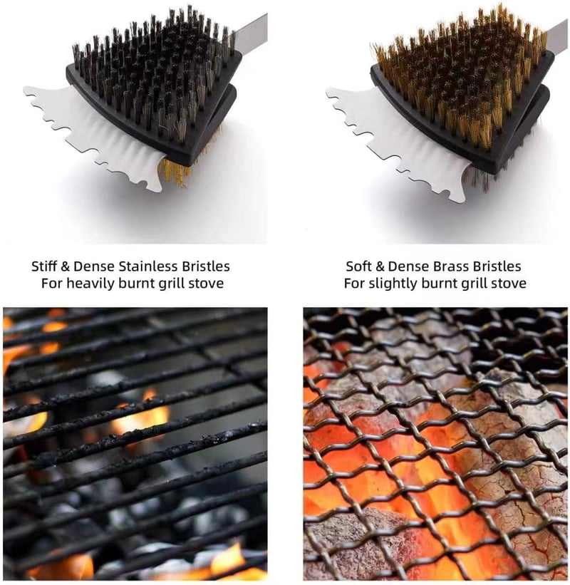 DAILY KISN Kétoldalas Grillkefe 42cm Rozsdamentes Acél és Sárgaréz Sörtékkel