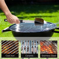 DAILY KISN Kétoldalas Grillkefe 42cm Rozsdamentes Acél és Sárgaréz Sörtékkel 5
