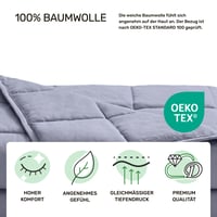 Dailydream utegnuti pokrivač 135x200 cm, 6 kg, pamuk, siva, teška deka za odrasle 4