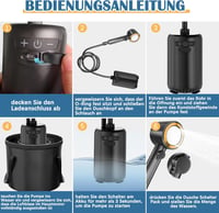 Daipaoer 8000mAh Hordozható Kempingzuhany Szivattyúval és Szűrővel 7