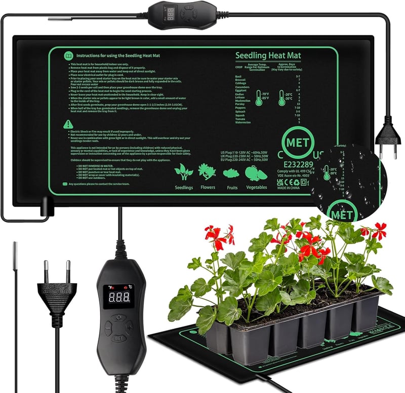 DAJASD 50W Termosztátos Fűtőszőnyeg Növényekhez 25x52cm Gyors Felmelegítés