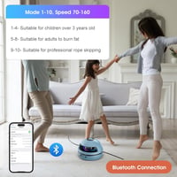 Coardă de sărit inteligentă DAJASD cu afișaj LED, conectivitate Bluetooth, 10 trepte de viteză 4