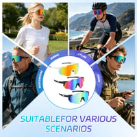 Cyklistické okuliare DAJASD 3 ks, polarizačné športové slnečné okuliare s ochranou UV400, vetruodolné cyklistické okuliare pre mužov a ženy, na rybolov 6
