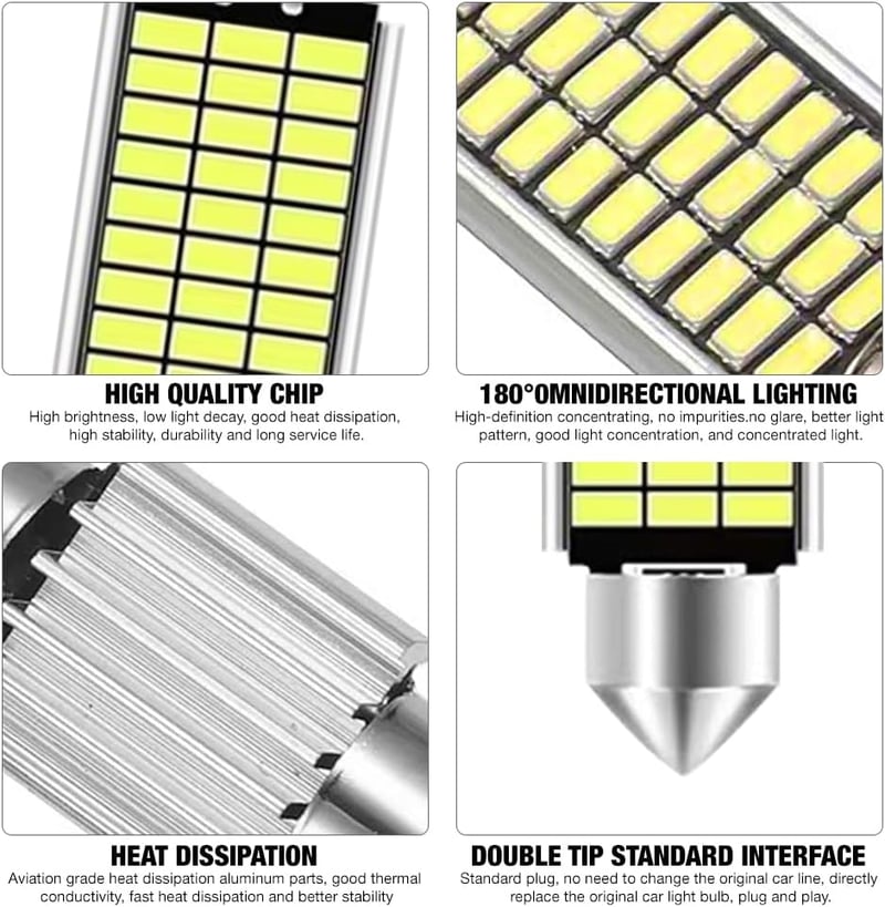 DAJASD LED beltéri világítás 12V 3W 41mm 33 izzó szett