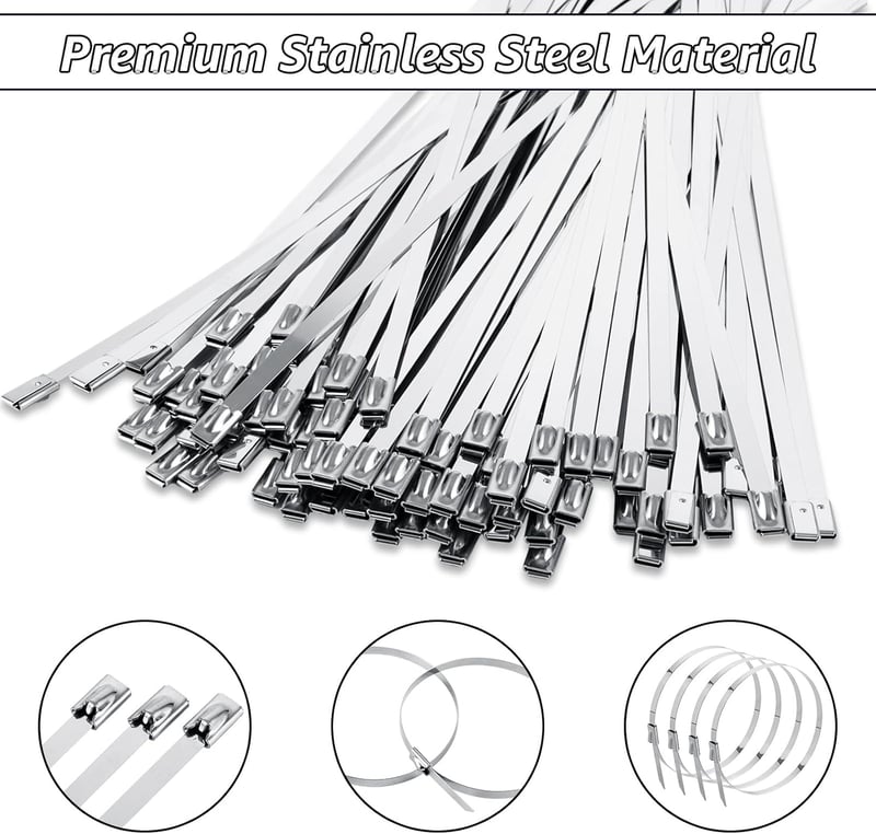 DAJAVE 200db rozsdamentes fém kábelkötegelő + 1db fogó szett 4,6x250mm