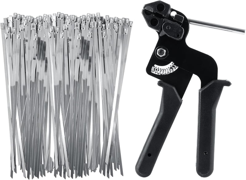 DAJAVE 200db rozsdamentes fém kábelkötegelő + 1db fogó szett 4,6x250mm