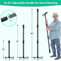 DAKEPOLE 110 cm-es kétfejes kerti kapa háromágú kapával, acél kapaszerszám gyomláláshoz és kerti gondozáshoz 4