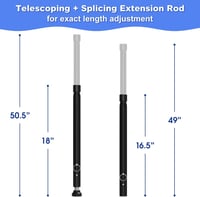 DAKEPOLE 120 cm Ablakrács Biztonsági Rúd Betörésvédelem Fekete 25 mm 3
